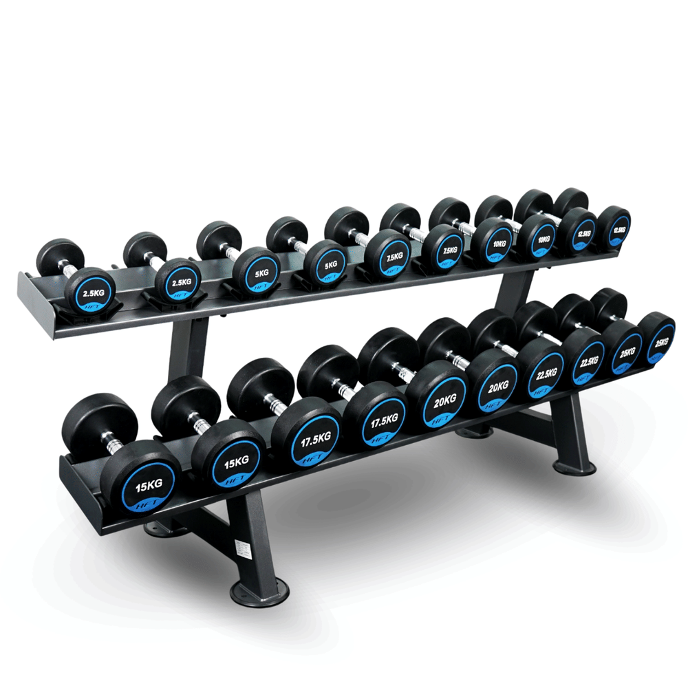 เซ็ตดัมเบลแบบกลม 10 คู่ พร้อมแร็ค HOMEFITTOOLS R103 น้ำหนัก 2.5-25KG